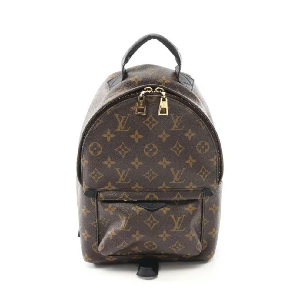 Louis Vuitton Palm Springs Backpack Rucksack Canvas Leather Monogram Black Brown